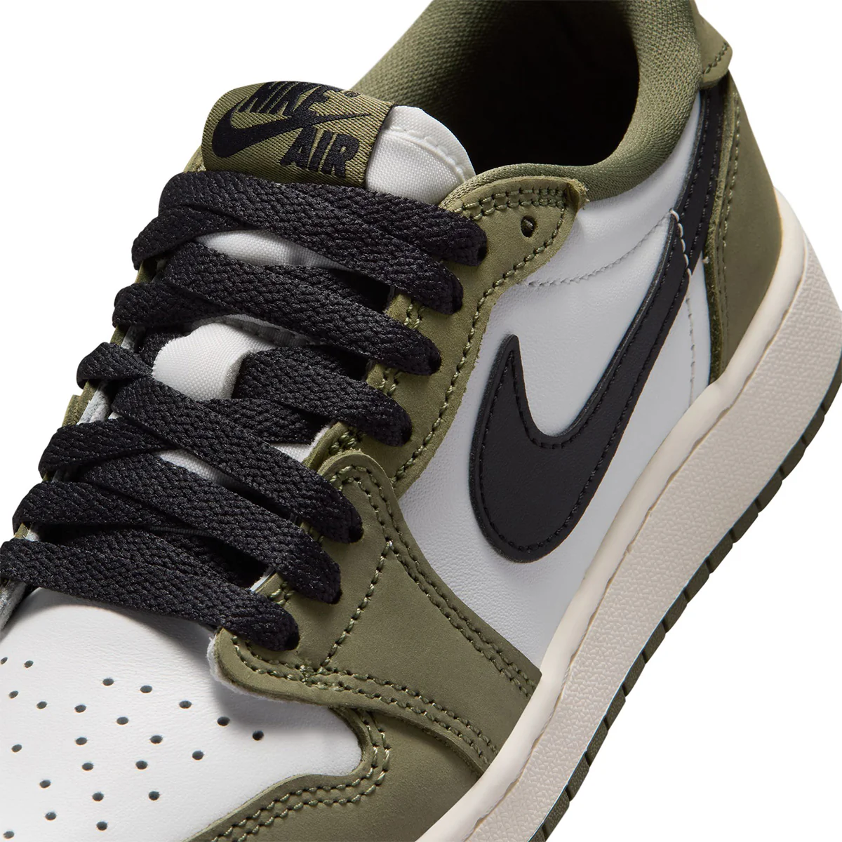 Air Jordan 1 GS Retro Low 'Medium Olive and Summit White' - Image 7
