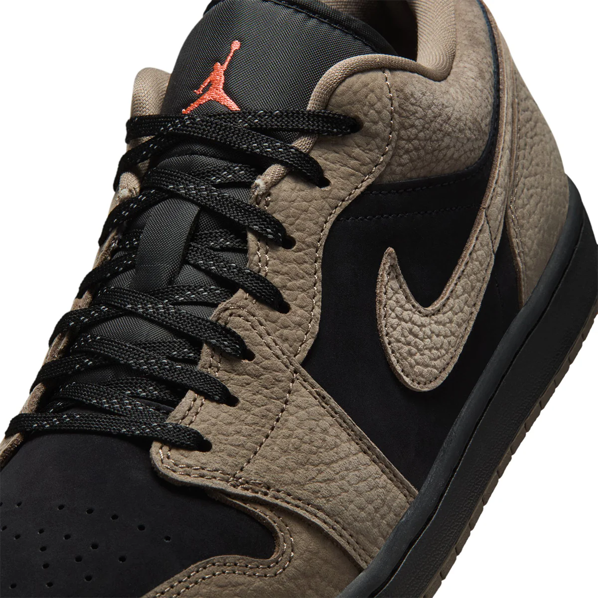 Air Jordan 1 Low 'Black/Light Wild Mango/Olive Grey' - Image 7