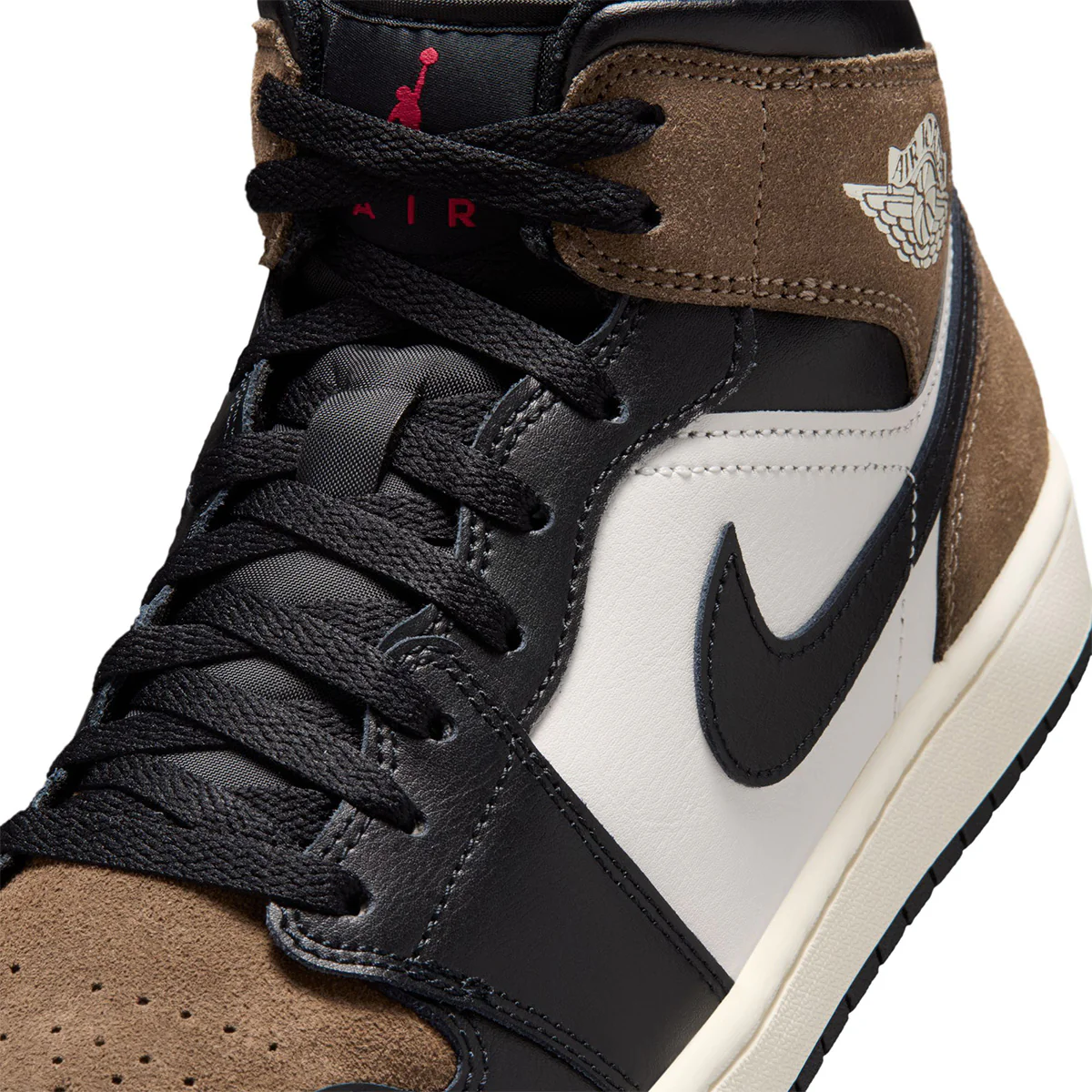 Air Jordan 1 Mid 'BLACK/PHANTOM/PALOMINO/UNIVERSITY RED' - Image 8