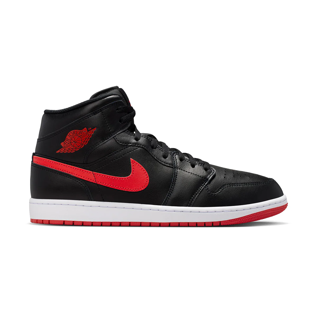 Air Jordan 1 Mid 'BLACK/UNIVERSITY RED/WHITE'