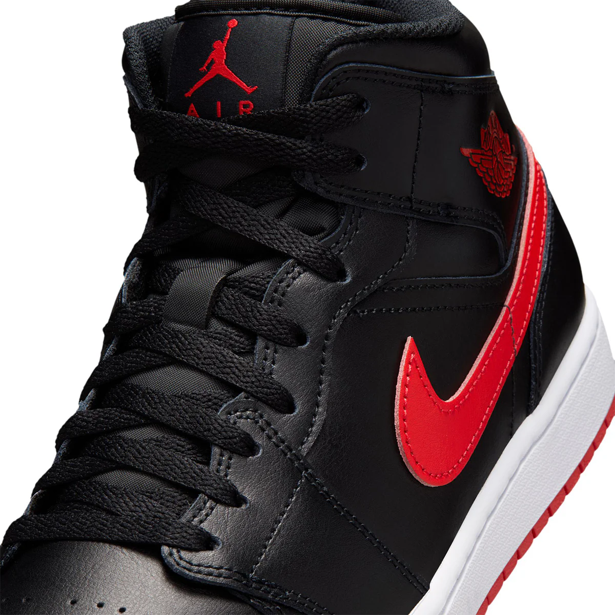 Air Jordan 1 Mid 'BLACK/UNIVERSITY RED/WHITE' - Image 7