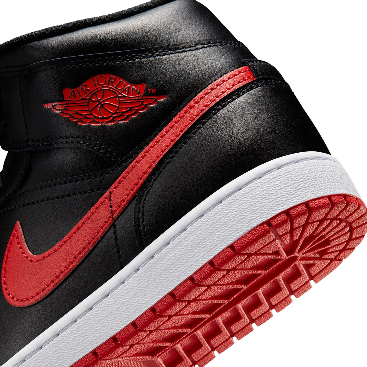 Air Jordan 1 Mid 'BLACK/UNIVERSITY RED/WHITE' - Image 8