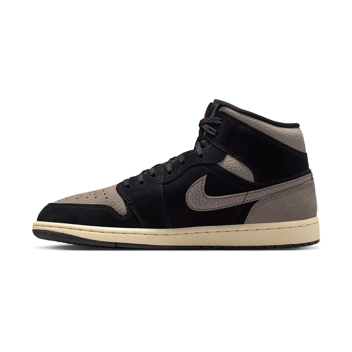 Air Jordan 1 Mid SE 'BLACK/OLIVE GREY-LT WILD MANGO' - Image 3