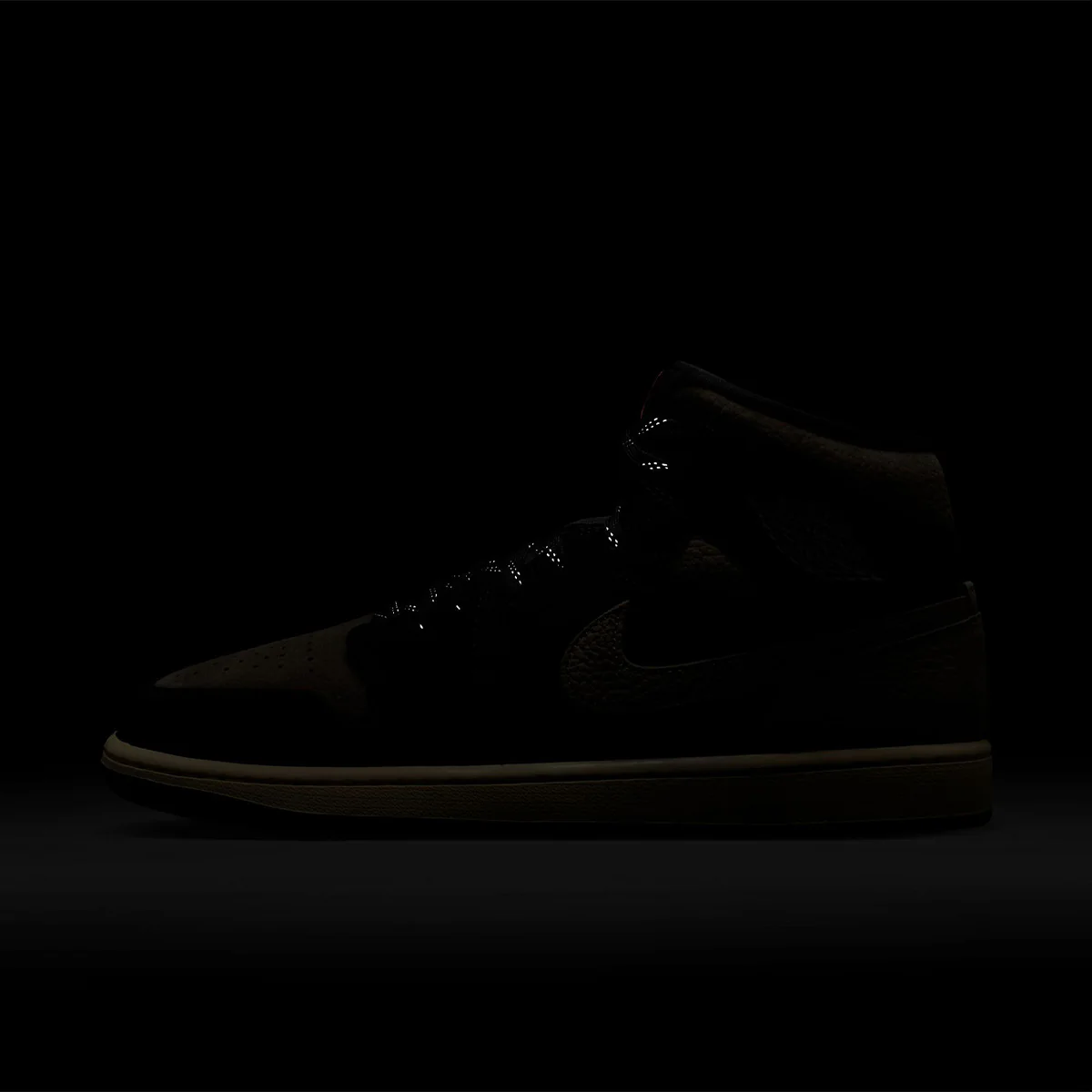 Air Jordan 1 Mid SE 'BLACK/OLIVE GREY-LT WILD MANGO' - Image 7