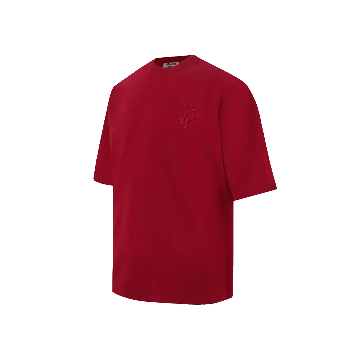 Alpha Cross Embroidered Tee In Red - Image 4