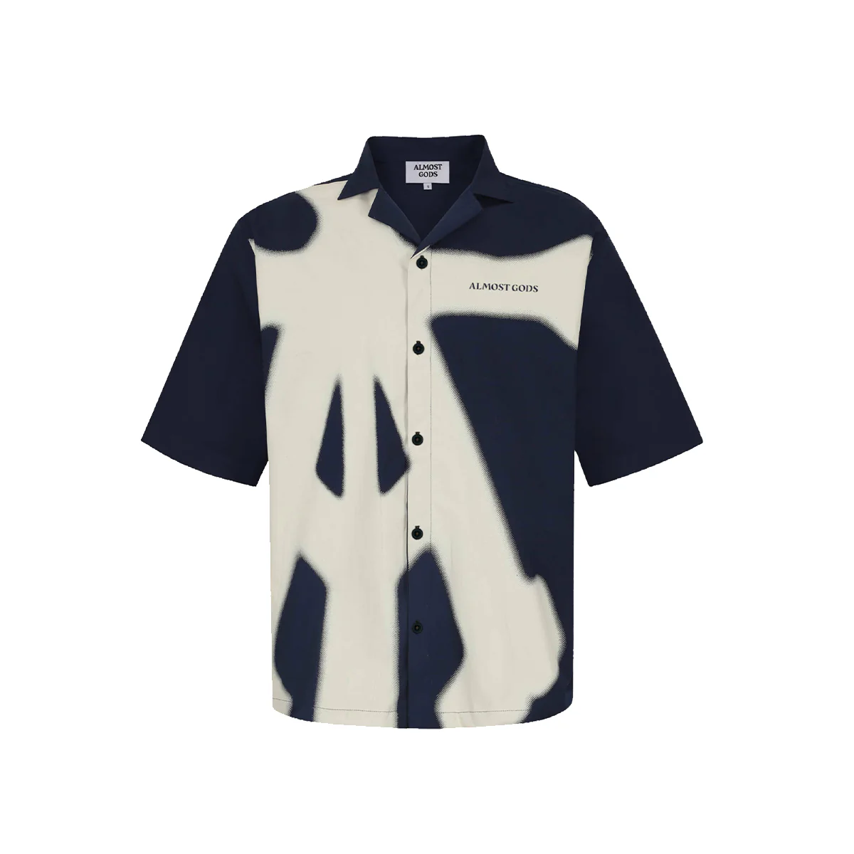 ALPHA CROSS SPRAY PAINT SHIRT IN NAVY - Image 2