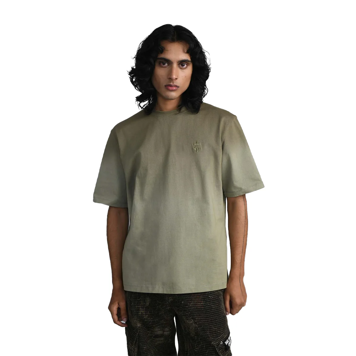 Alpha Cross Tee in Dip-Dye 'Green' - Image 6