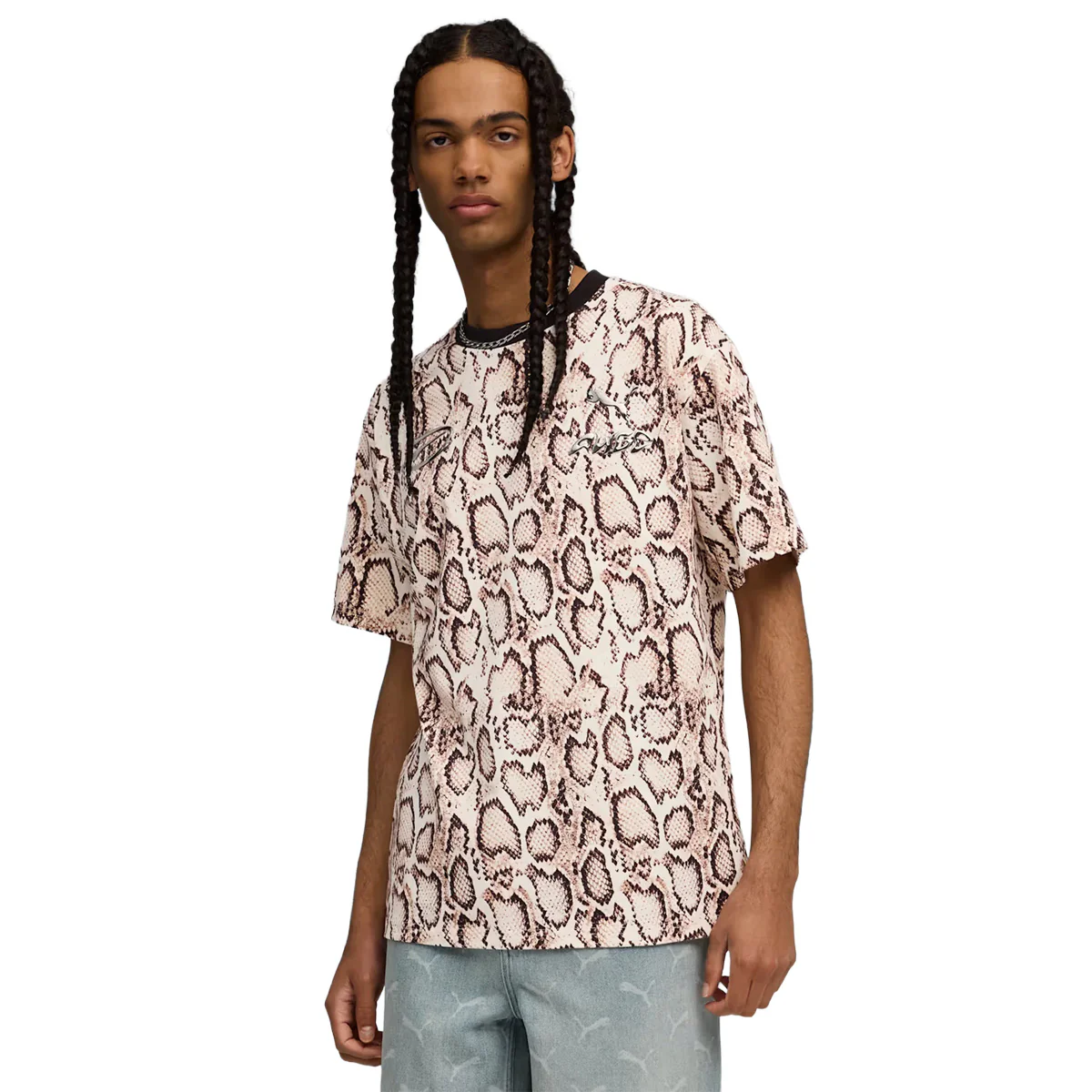 '+ ASAP ROCKY SNAKESKIN TEE 'FROSTED IVORY' - Image 3