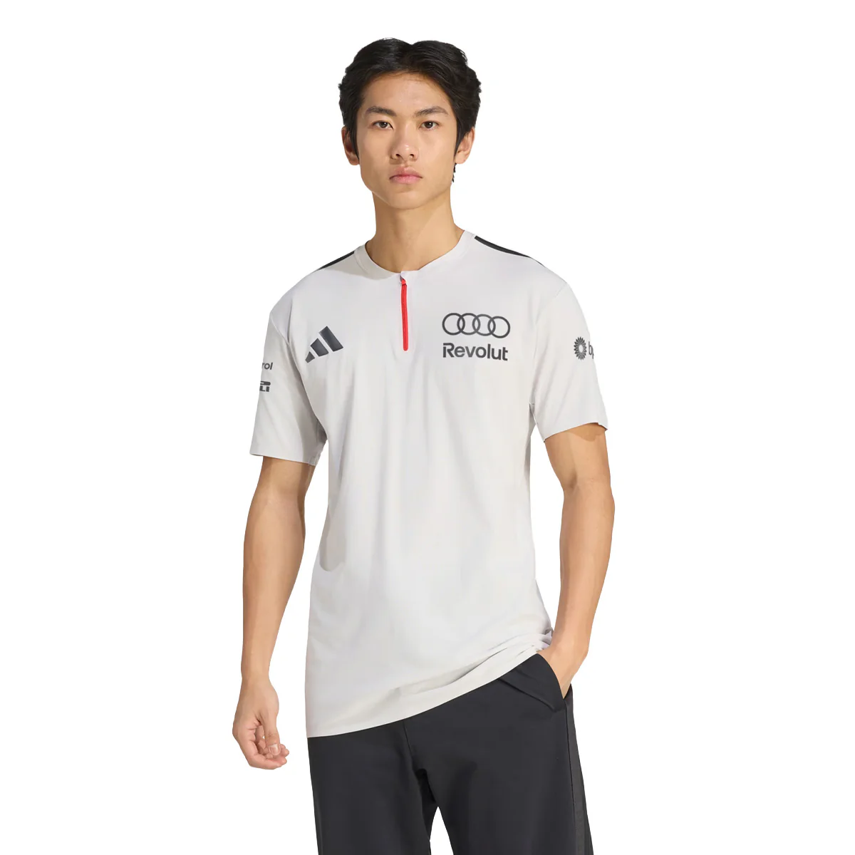 + AUDI REVOLUT F1 TEAM ENGINEERS & MARKETING SHORT SLEEVE POLO 'Chalk Pearl / Iron Metallic' - Image 2