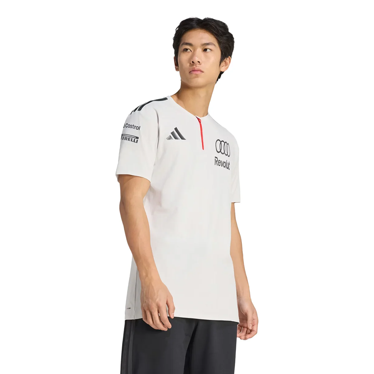 + AUDI REVOLUT F1 TEAM ENGINEERS & MARKETING SHORT SLEEVE POLO 'Chalk Pearl / Iron Metallic' - Image 4