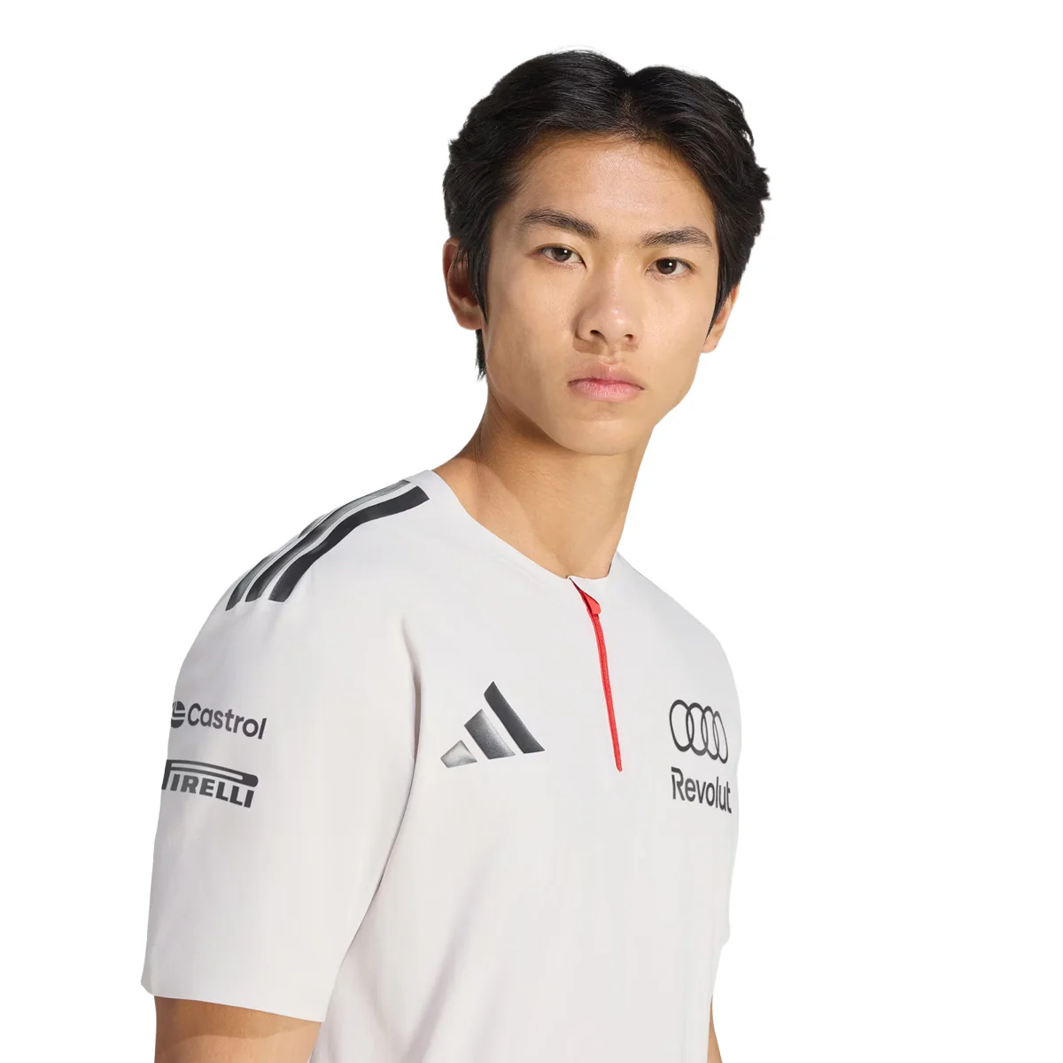 + AUDI REVOLUT F1 TEAM ENGINEERS & MARKETING SHORT SLEEVE POLO 'Chalk Pearl / Iron Metallic' - Image 5