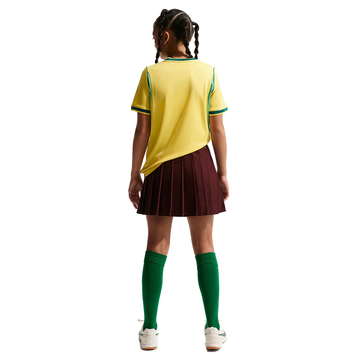 Big Kids' Brasil Dri-FIT Soccer Jersey 'CANARY/LIGHT MENTA/GEODE TEAL' - Image 4