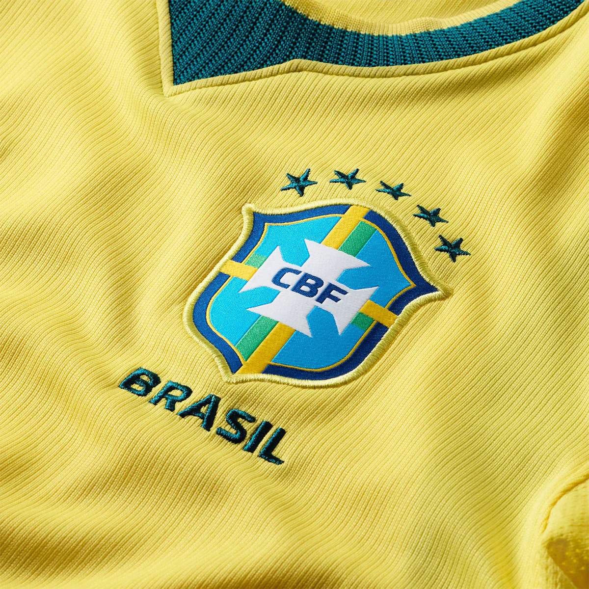 Big Kids' Brasil Dri-FIT Soccer Jersey 'CANARY/LIGHT MENTA/GEODE TEAL' - Image 8