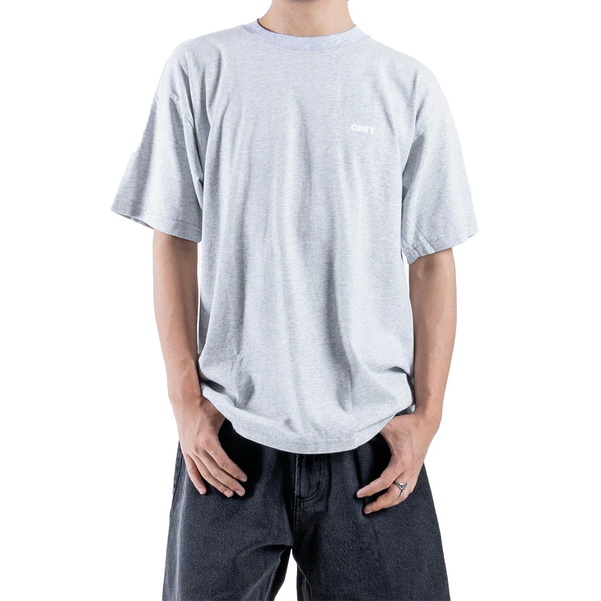 BOLD ICON HEAVYWEIGHT TEE 'HEATHER GREY' - Image 3