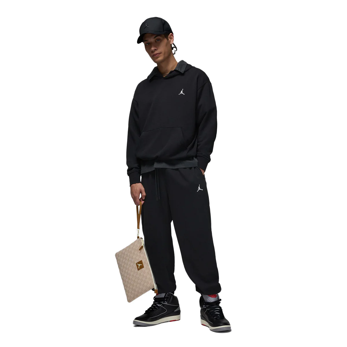 Brooklyn Fleece Men's Pullover Hoodie 'Black/White' - Image 2