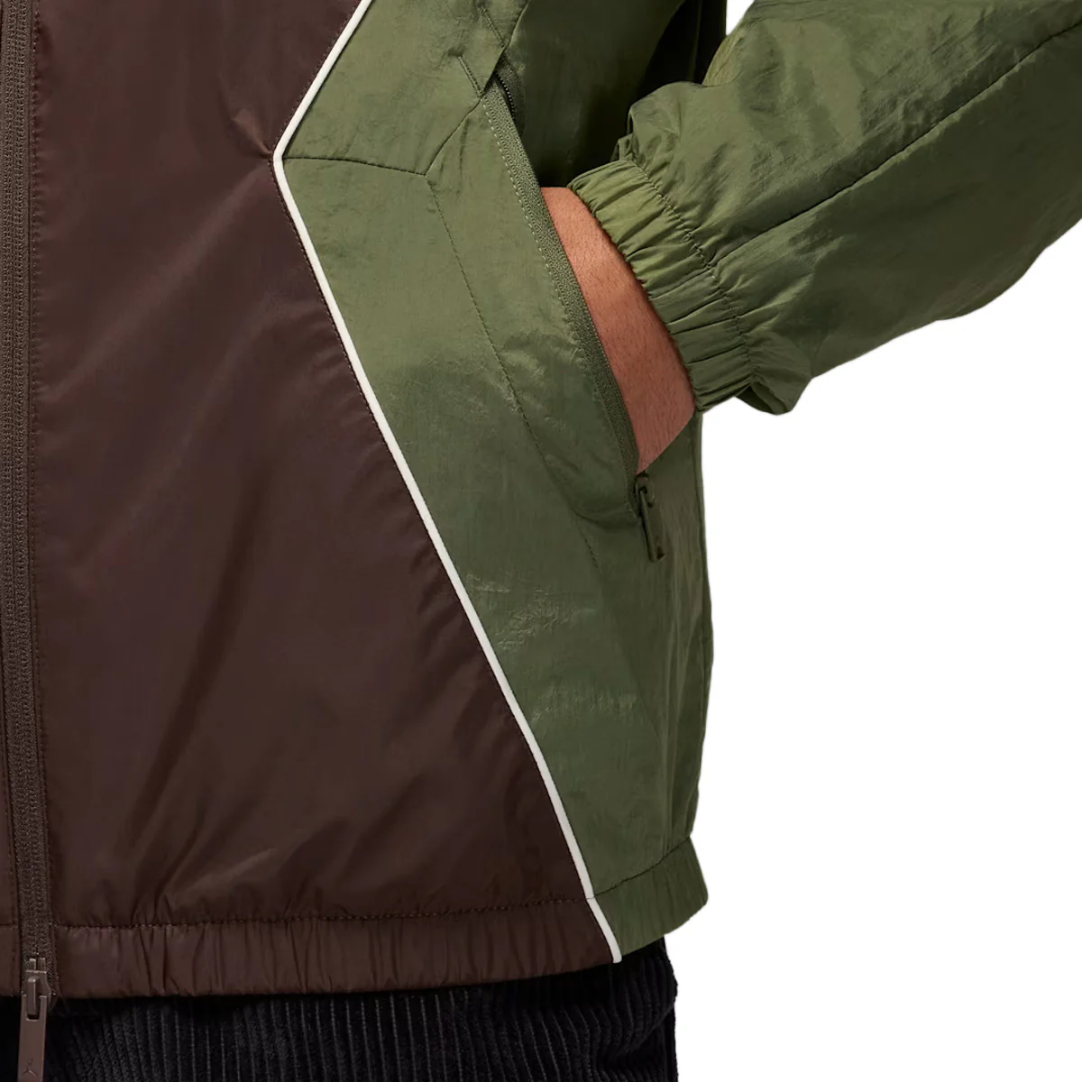 Brooklyn Mens Hooded Draft Jacket 'BAROQUE BROWN/MEDIUM OLIVE/SAIL/SAIL' - Image 6