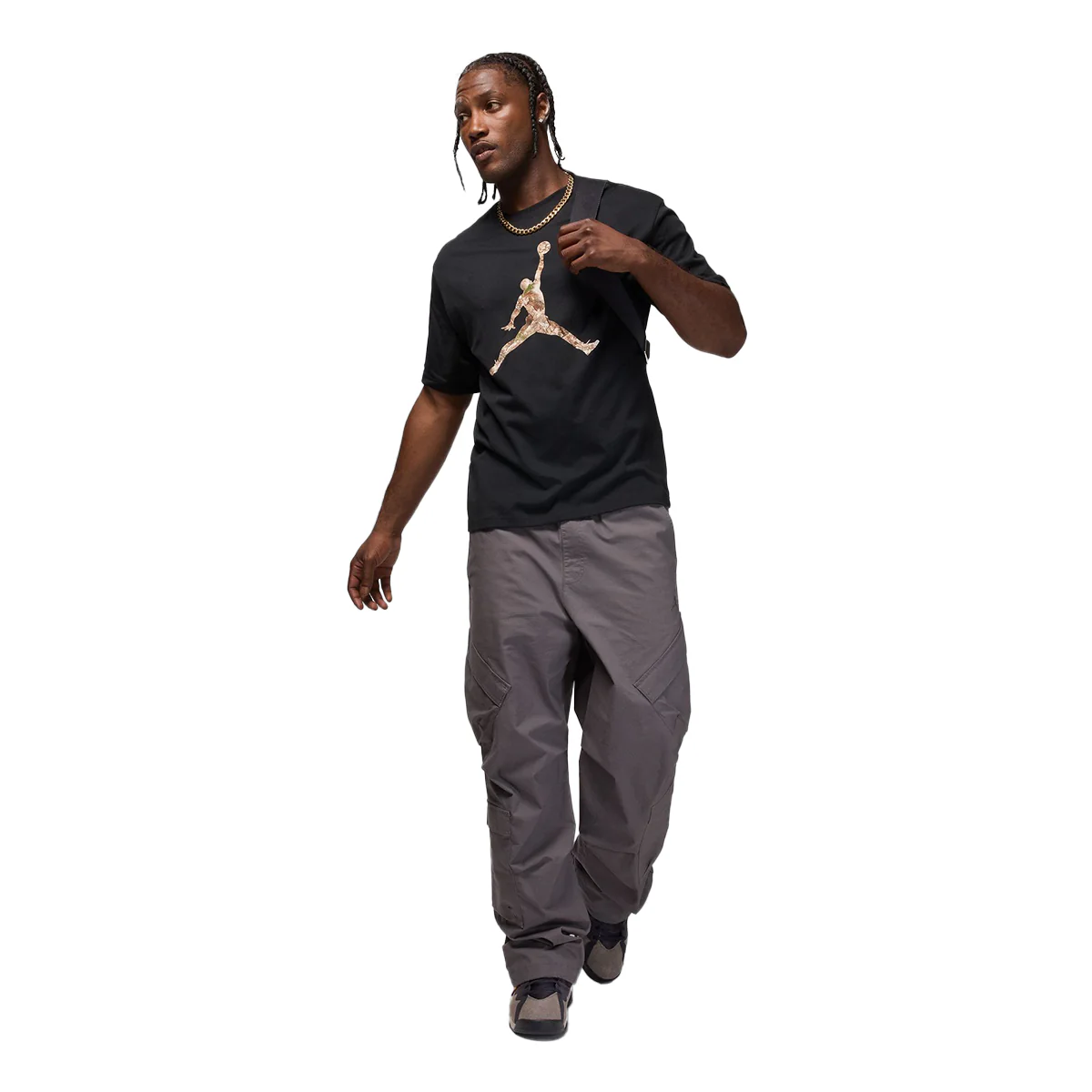 Brooklyn Men's Realtree Jumpman T-Shirt 'Black/Sail' - Image 2