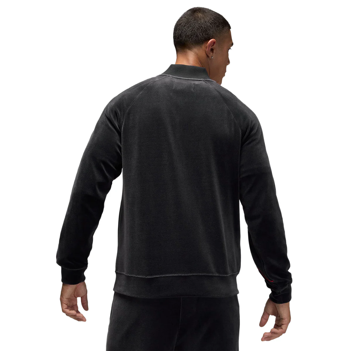 Brooklyn Velour Track Jacket 'Black/Gym Red' - Image 4