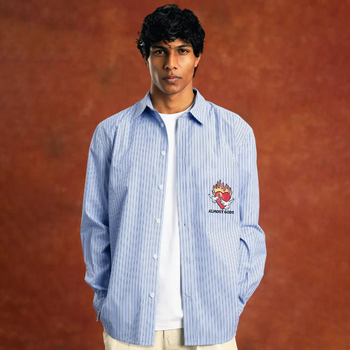 BURNING HEART STRIPED SHIRT - Image 2