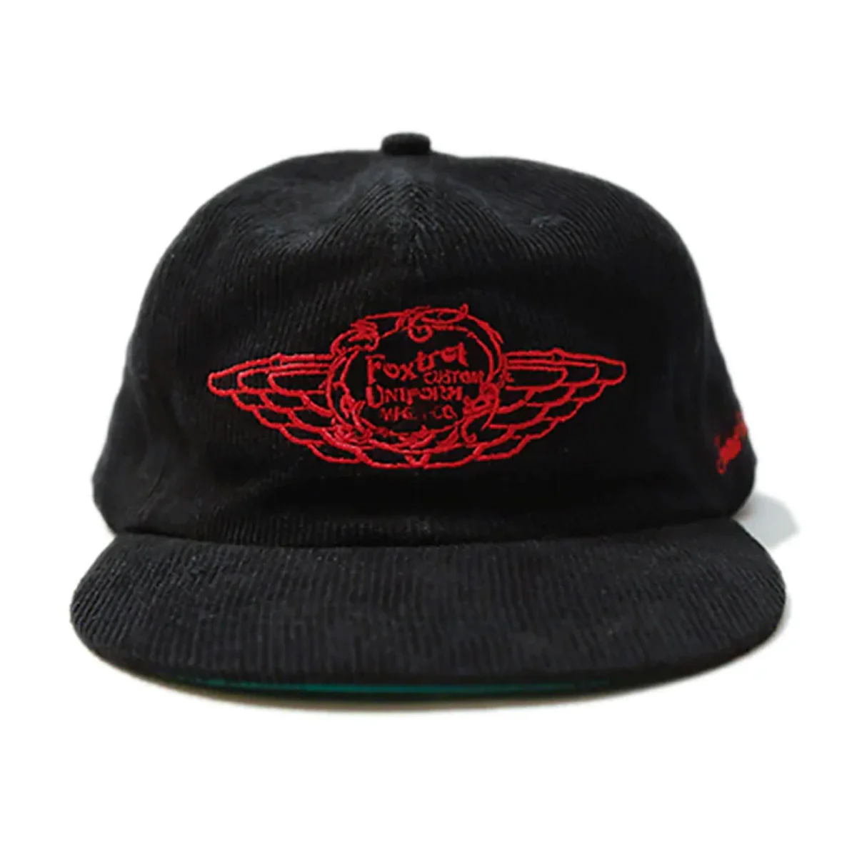 Fox Wings Corduroy Cap 'Black' - Image 2