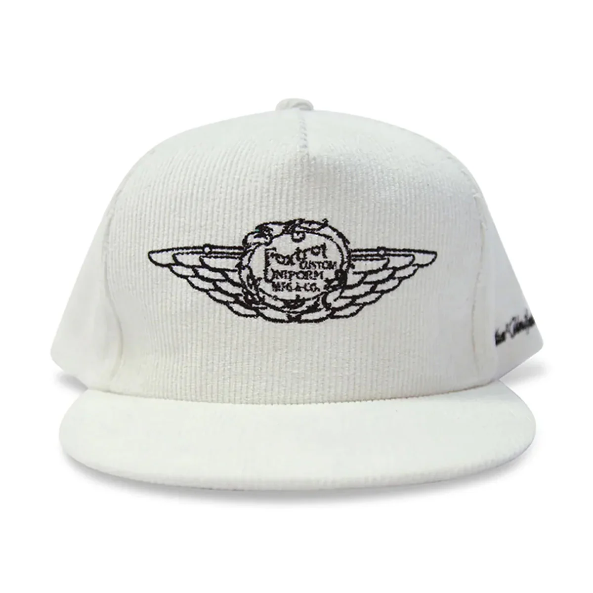 Fox Wing Corduroy Cap 'White' - Image 2