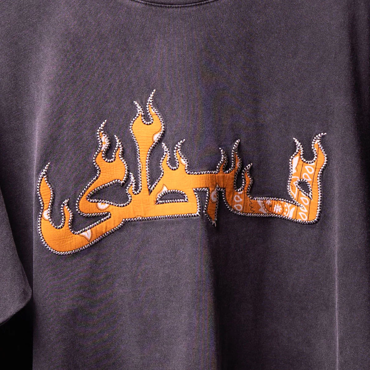 FLAMEZY BANDANA TEE 'BLACK/ORANGE' - Image 2