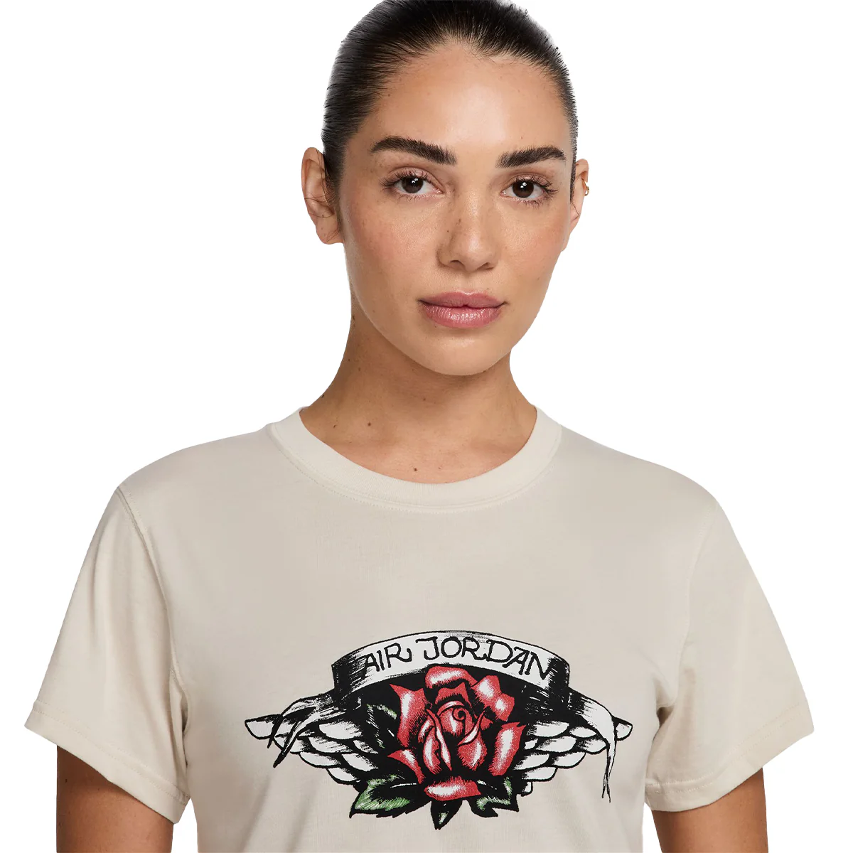 Flight Women's Slim-Fit Graphic T-Shirt 'Light Orewood Brown/Black' - Image 2