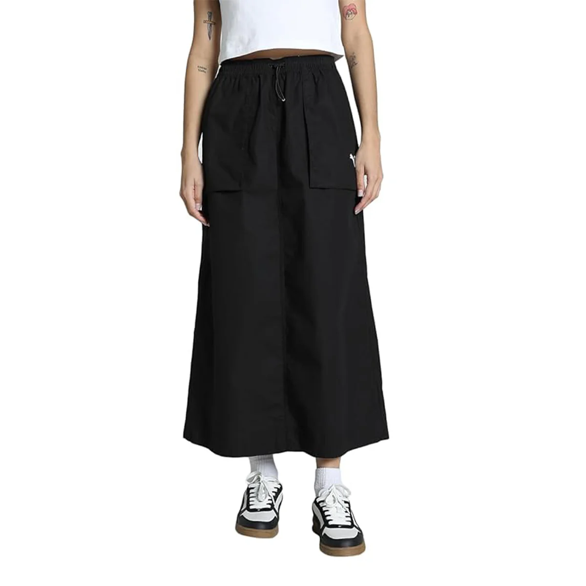 FUTURE.PUMA.ARCHIVE Women's Zip-Off Woven Maxi Skirt 'Puma Black' - Image 2