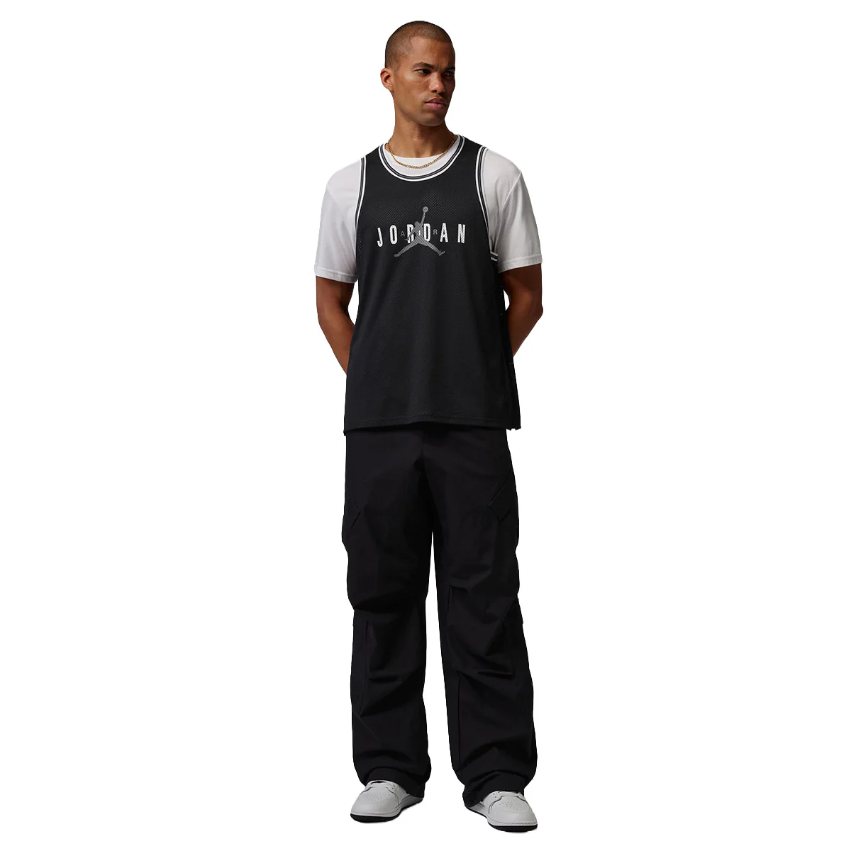 Jordan Brooklyn Mesh Jersey 'BLACK/IRON GREY' - Image 2