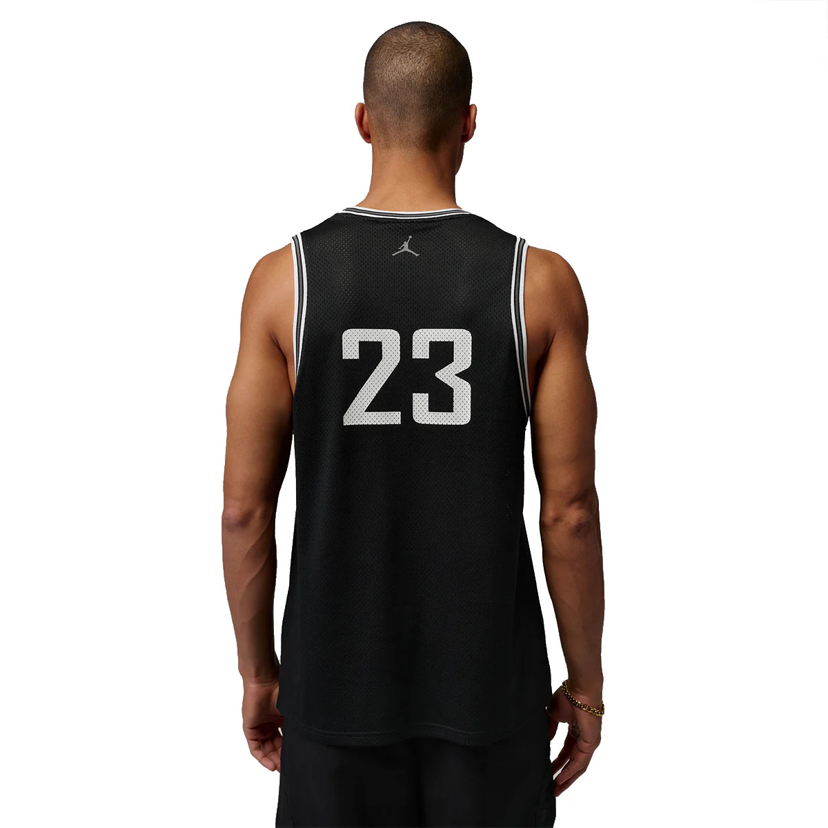 Jordan Brooklyn Mesh Jersey 'BLACK/IRON GREY' - Image 3