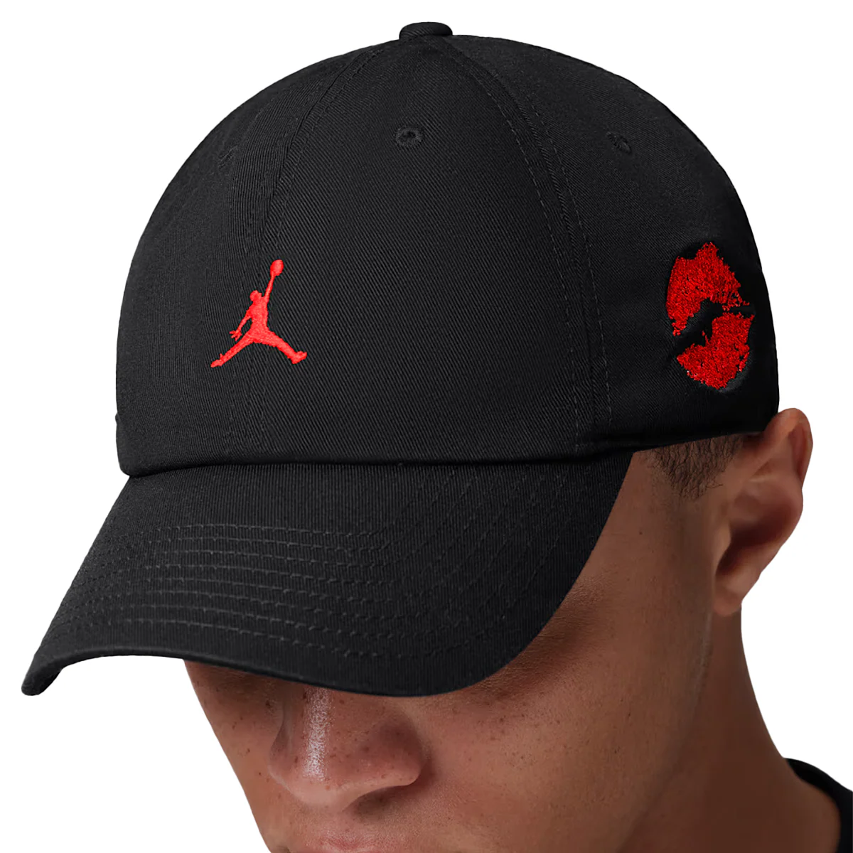 Jordan Club Unstructured Cap 'Black/Chile Red' - Image 3