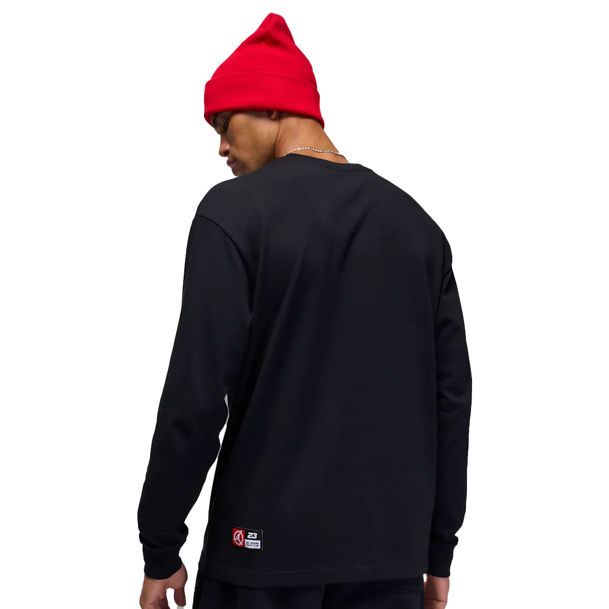 Jordan Flight Club Men's Long-Sleeve T-Shirt 'Black/University Red' - Image 4