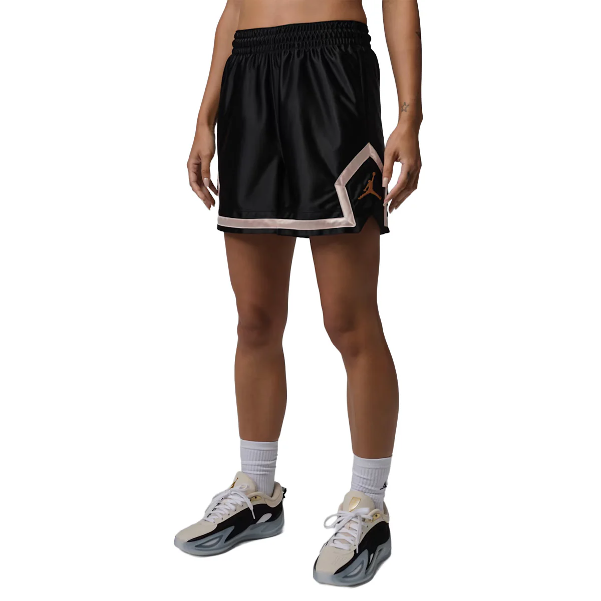 Jordan Sport Women's Dri-FIT 4" Diamond Shorts 'Black/Metallic Gold' - Image 5