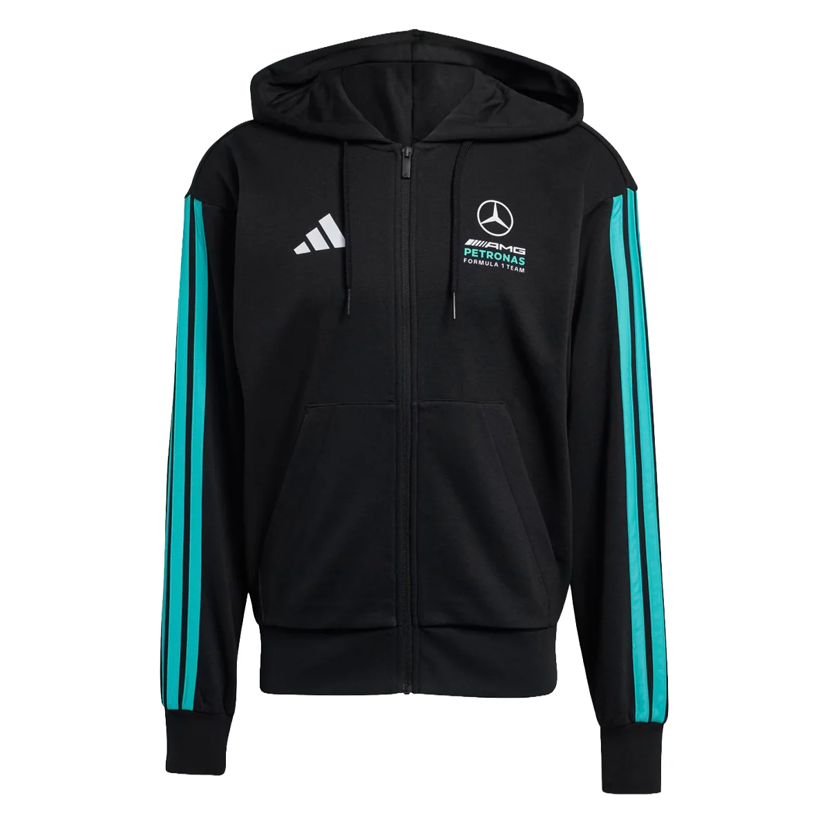 '+ MERCEDES - AMG PETRONAS FORMULA 1 TEAM DNA FULL ZIP HOODY 'Black / Semi Mint Rush'