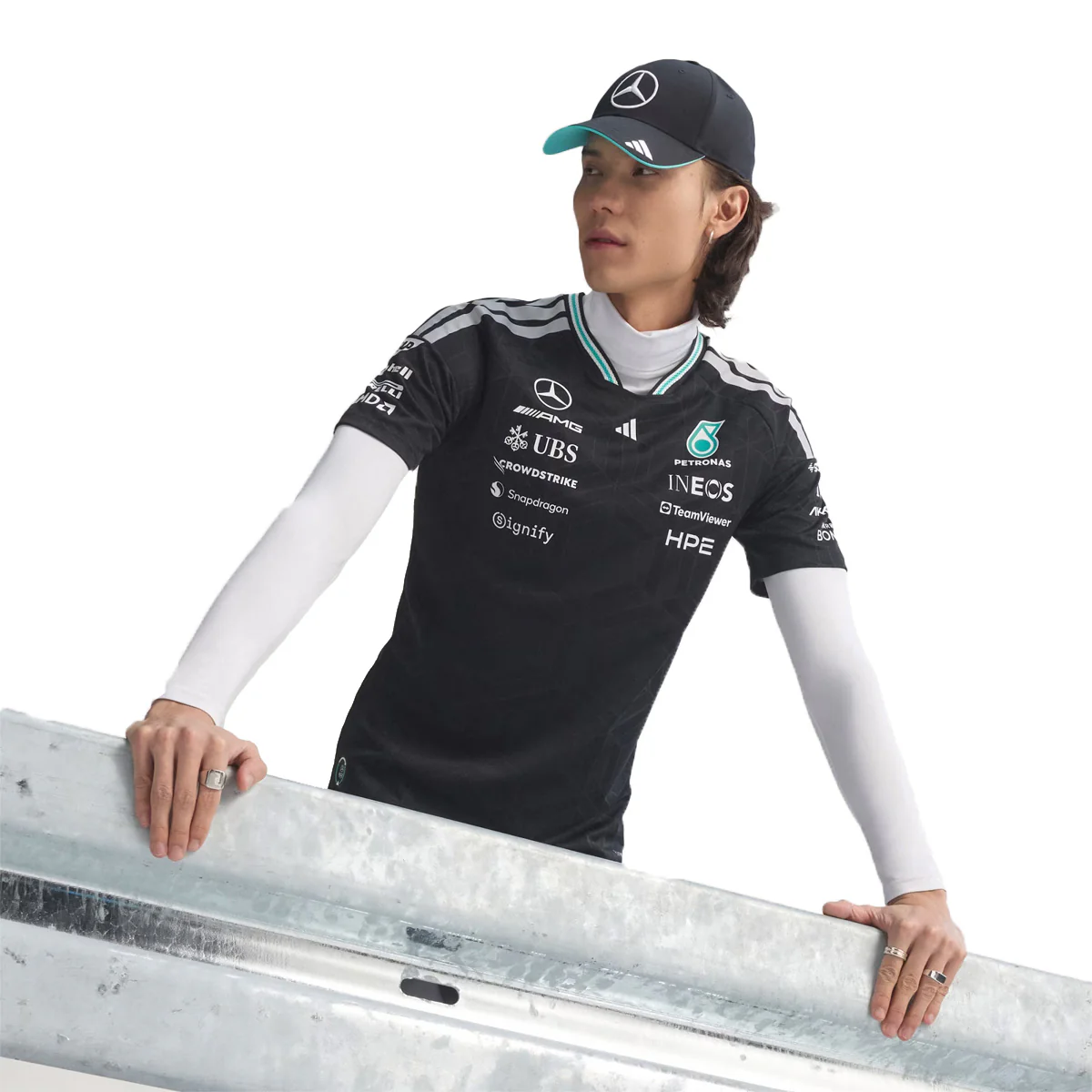 MERCEDES - AMG PETRONAS FORMULA 1 TEAM DRIVER JERSEY AUTHENTIC 'BLACK' - Image 3