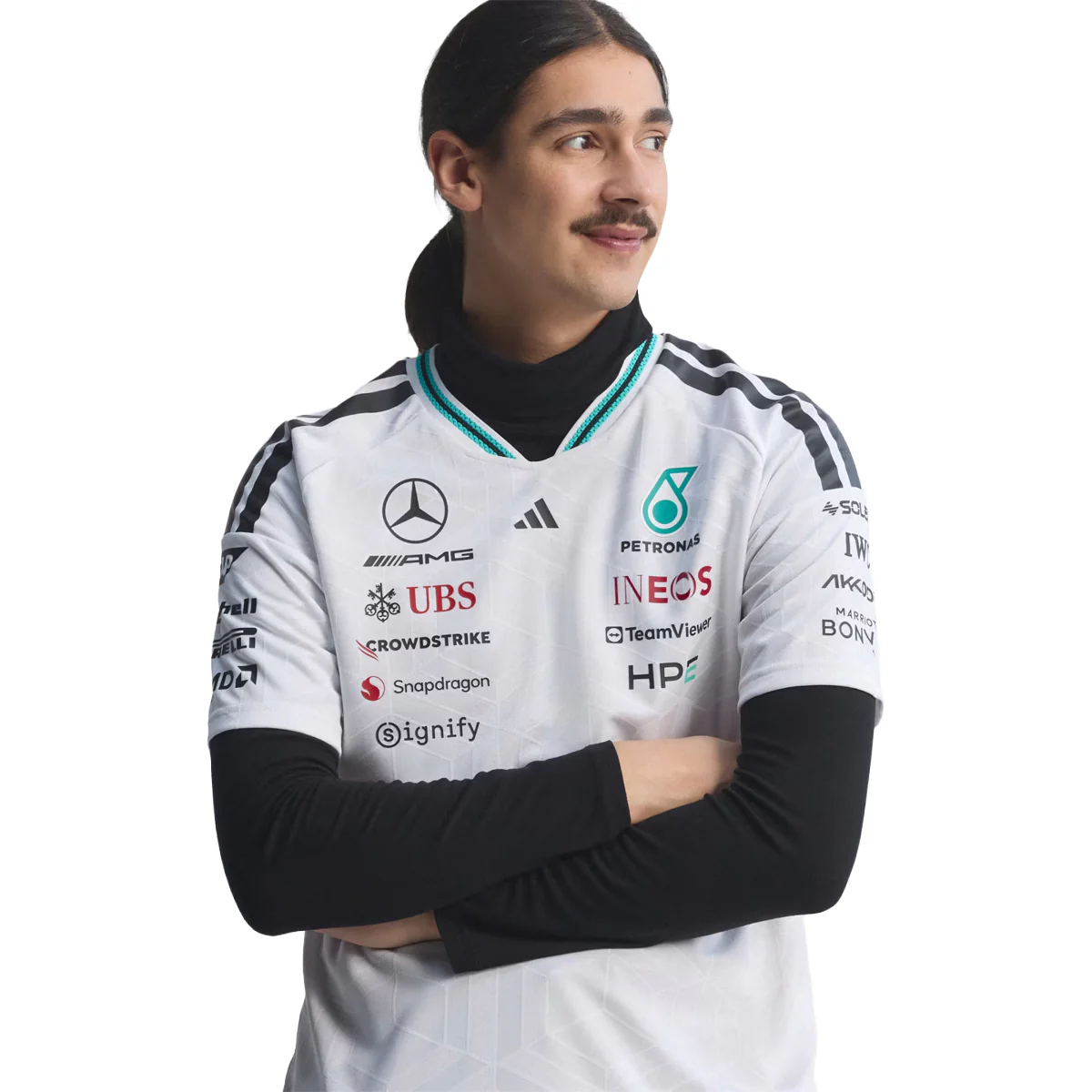 MERCEDES - AMG PETRONAS FORMULA 1 TEAM DRIVER JERSEY AUTHENTIC 'WHITE' - Image 2