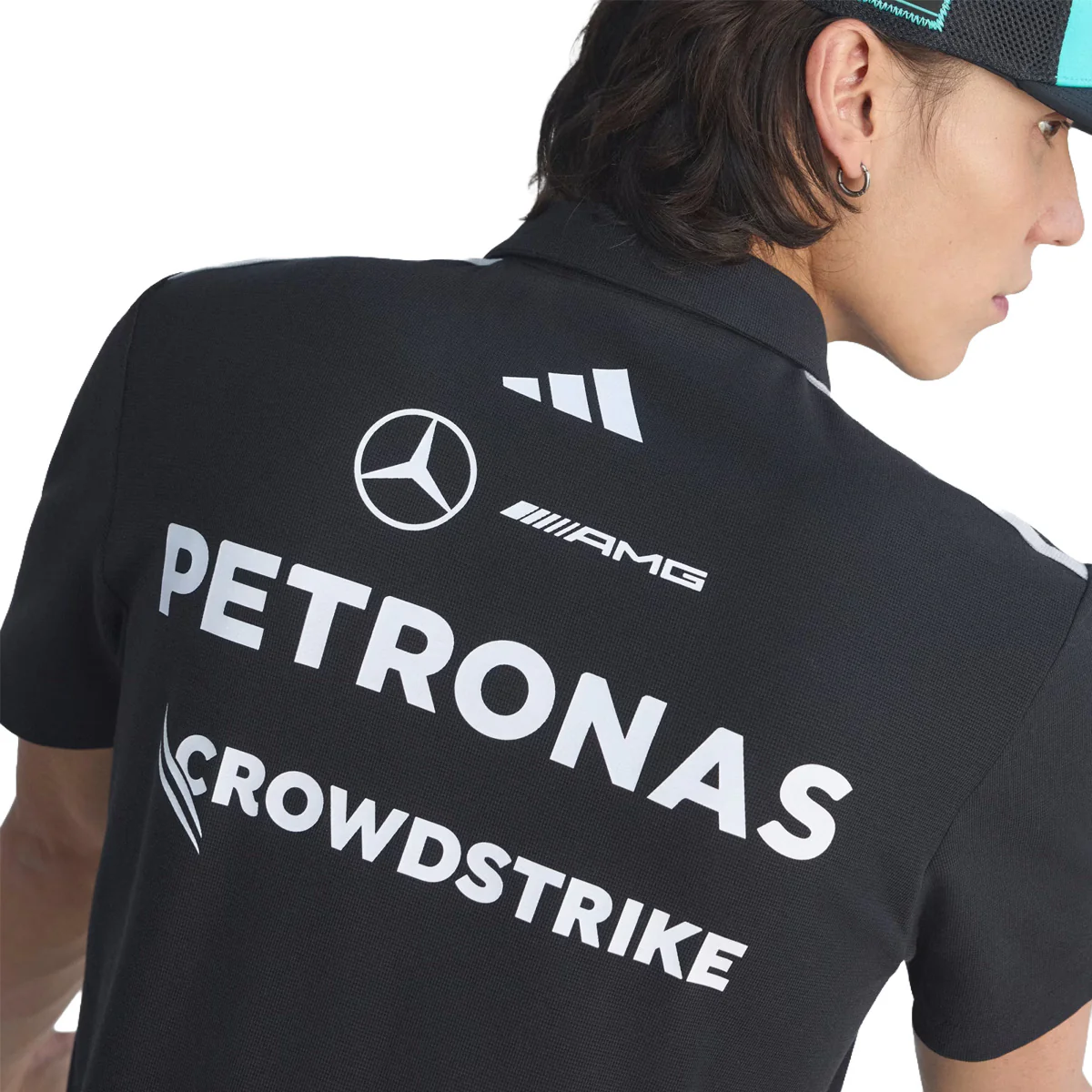 + MERCEDES - AMG PETRONAS FORMULA 1 TEAM ENGINEERS POLO Shirt 'Black' - Image 3