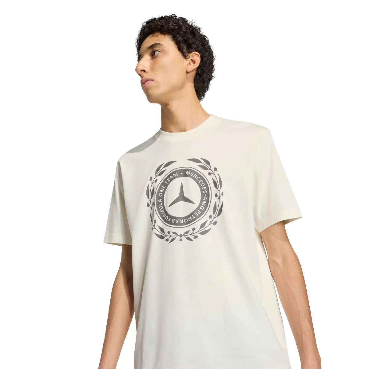 + MERCEDES - AMG PETRONAS FORMULA 1 TEAM SILVER ARROWS TEE 'Off White / Granite' - Image 3