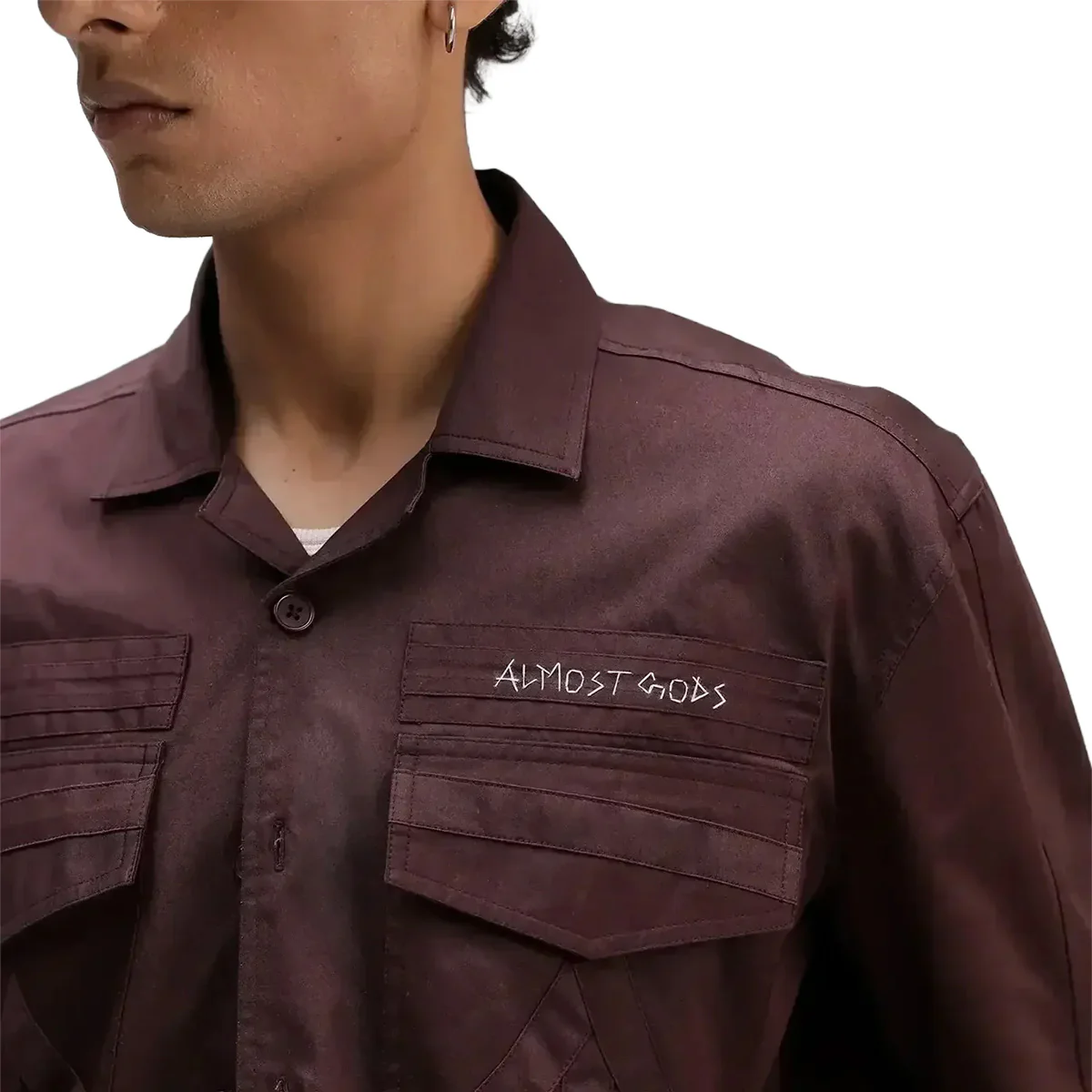 Military Overshirt in Rust - Image 3