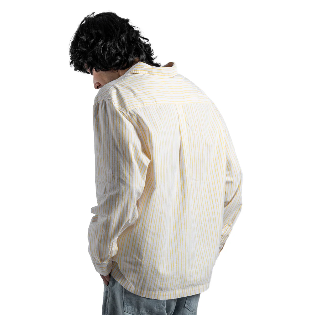 MMQ Men's Half-Zip Relaxed Fit Shirt 'Sunny Yellow' - Image 2
