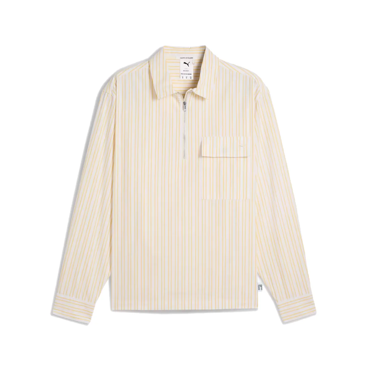 MMQ Men's Half-Zip Relaxed Fit Shirt 'Sunny Yellow' - Image 5