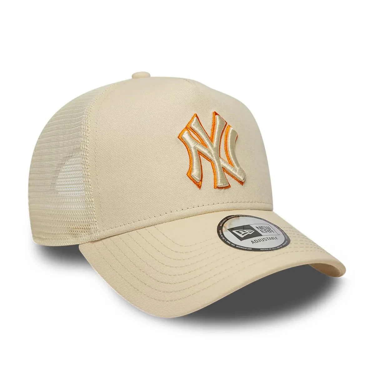 New York Yankees MLB Outline Cream 9FORTY E-Frame Trucker Adjustable Cap - Image 2