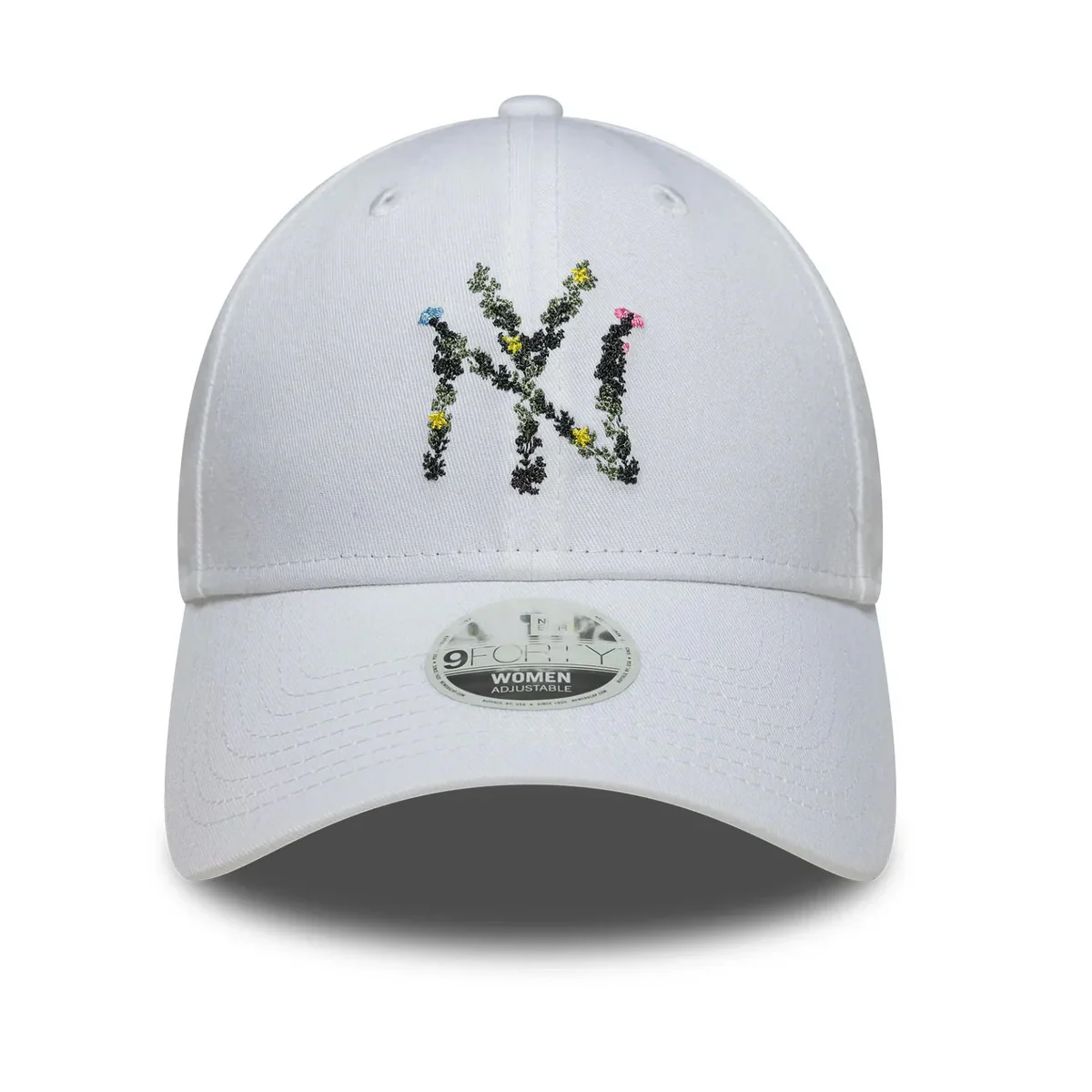 New York Yankees Womens MLB Floral Infill White 9FORTY Adjustable Cap