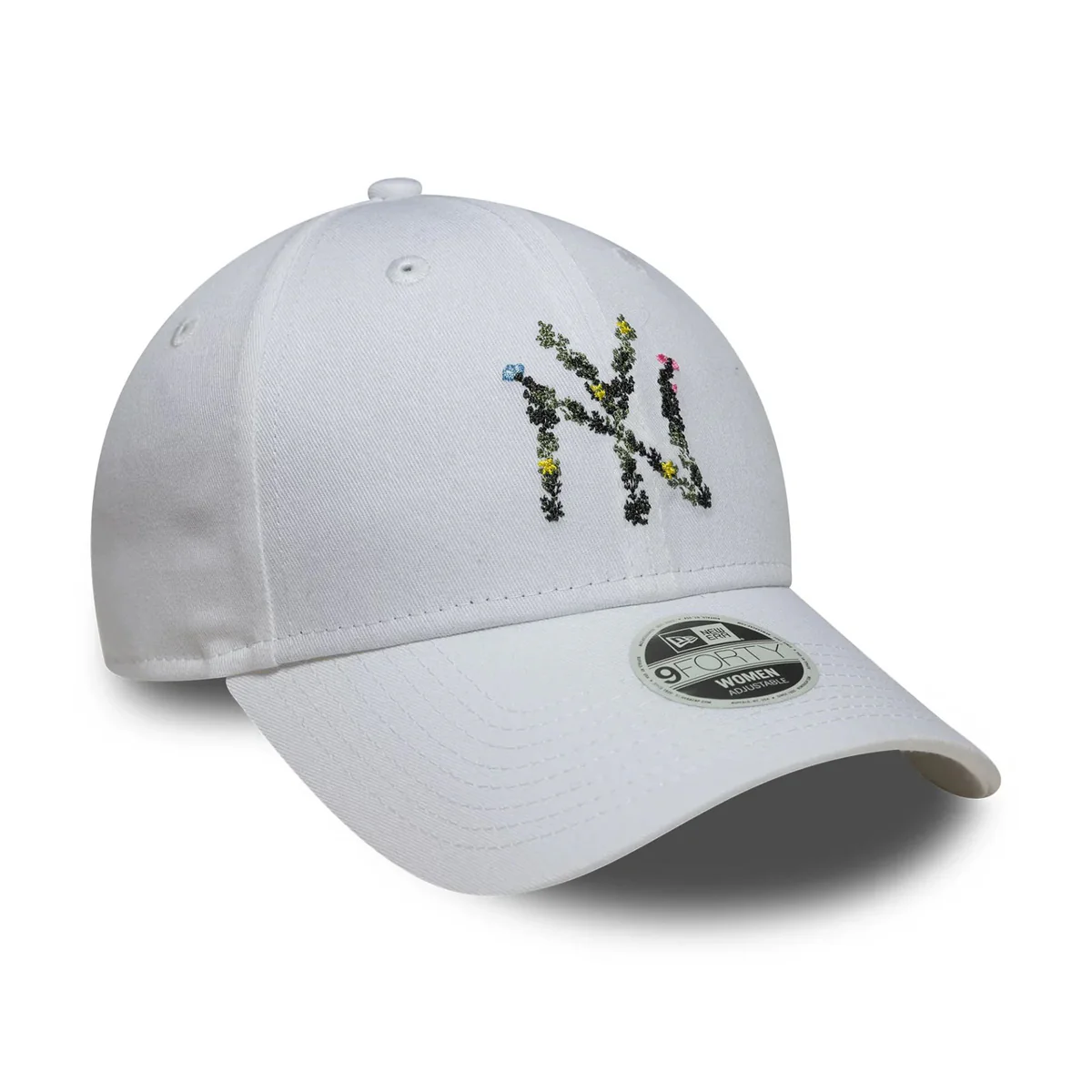 New York Yankees Womens MLB Floral Infill White 9FORTY Adjustable Cap - Image 2