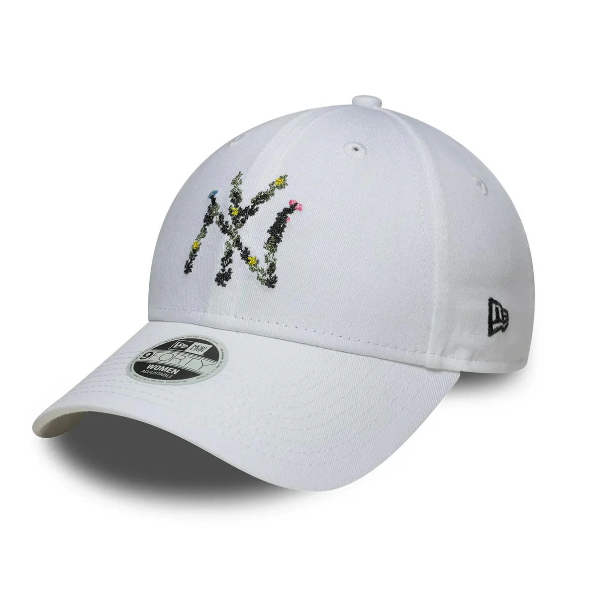 New York Yankees Womens MLB Floral Infill White 9FORTY Adjustable Cap - Image 3