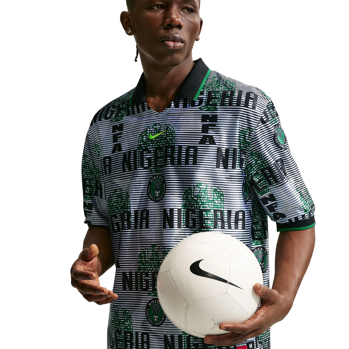 Nigeria Energy Dri-FIT Short-Sleeve Soccer Top 'WHITE/BLACK/PINE GREEN/ELECTRIC GREEN' - Image 5