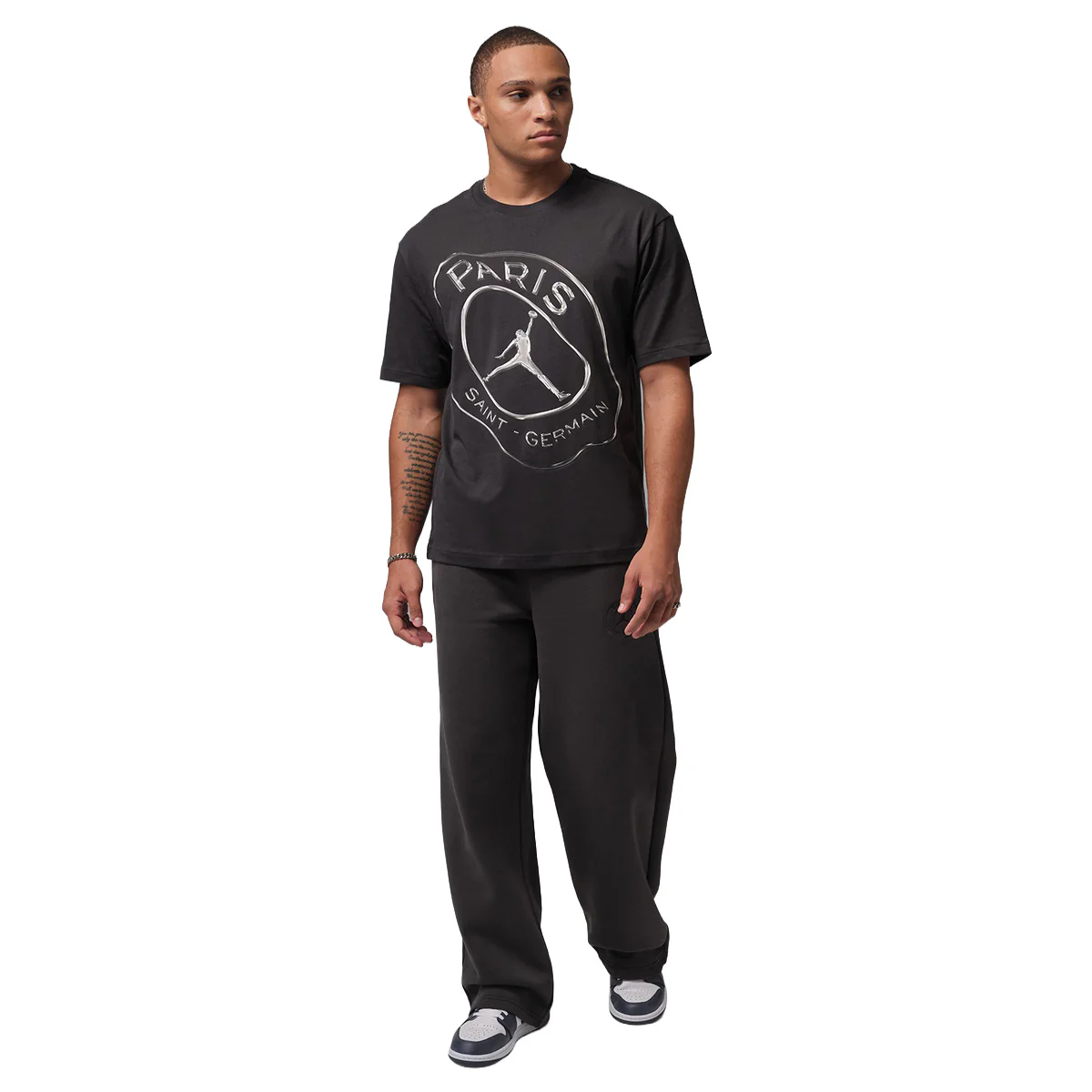 Paris Saint-Germain Practice T-shirt 'Oil Grey/White' - Image 2
