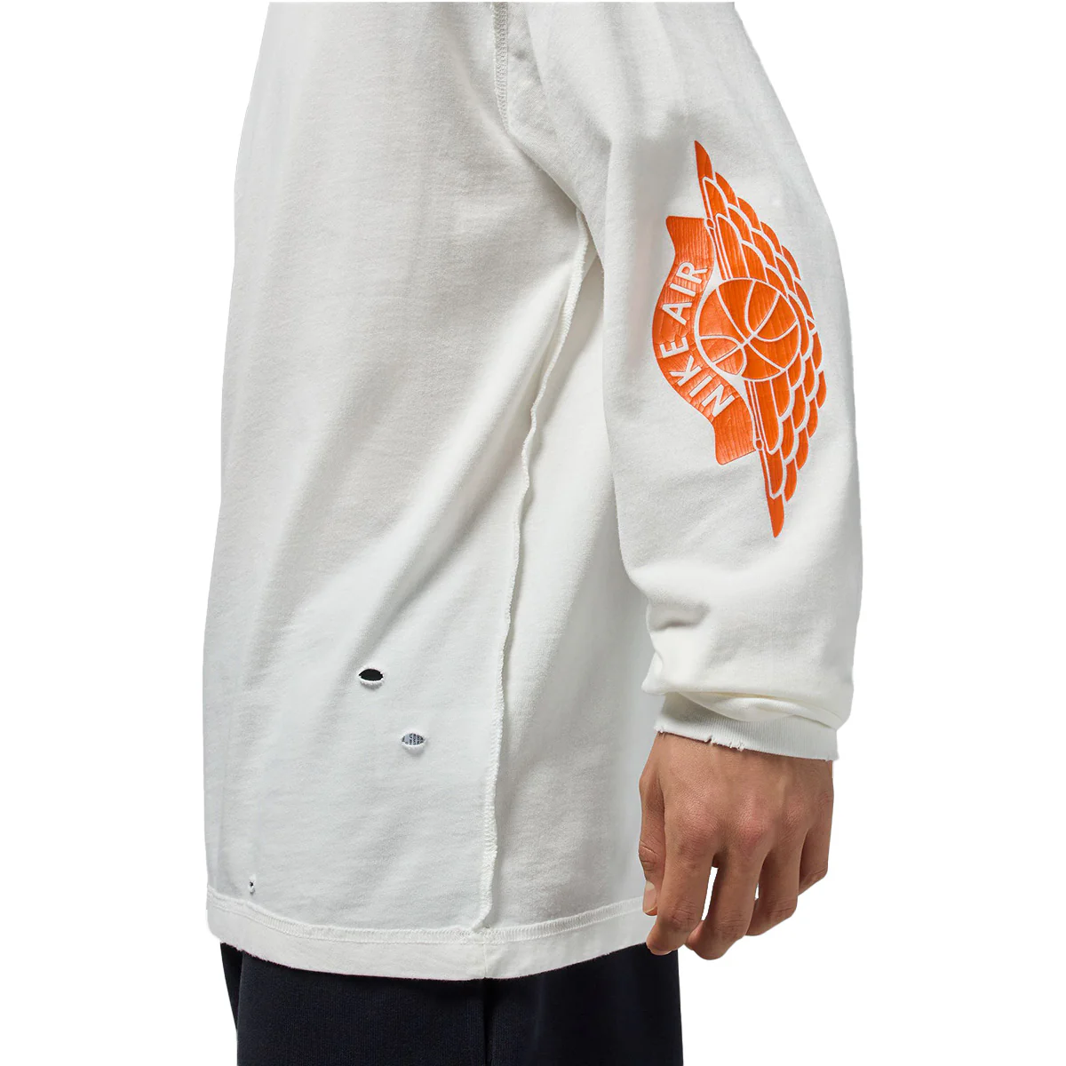 Rare Air Men's Long-Sleeve T-Shirt 'Sail/Brilliant orange' - Image 3