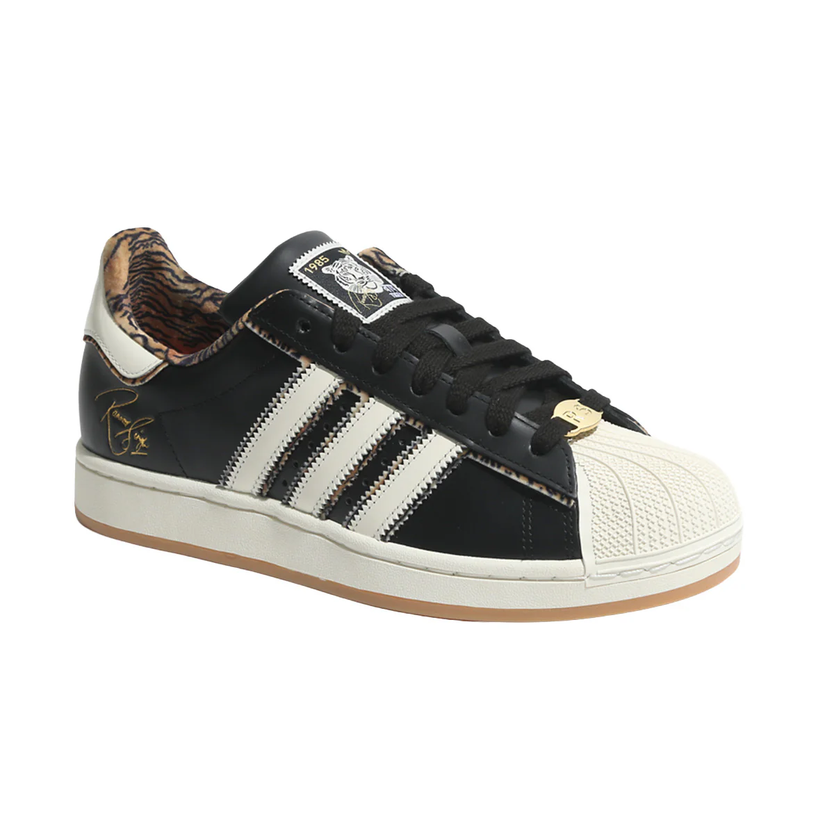 ADIDAS ORIGINALS + RANVEER SINGH SUPERSTAR 'CORE BLACK/OFF WHITE/CORE BLACK' - Image 3