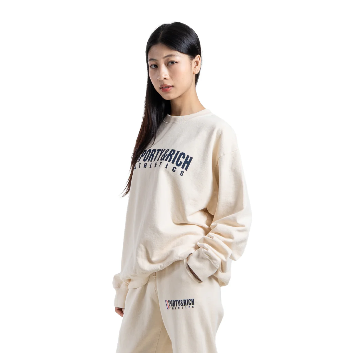Team Logo Sweatshirt 'Cream Navy' - Image 2